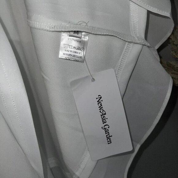 NewAsia Garden White Tennis Summer Party Dress Lined Mini Dress Sz 6 Med NWT - Picture 5 of 7